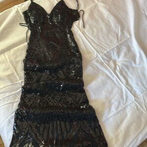 Windsor black sequin gown, xs